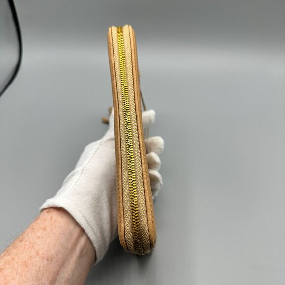 HOBO Nila Large Zip Around Continental Wallet Sandstone Pebbled Leather *READ* - Picture 6 of 16